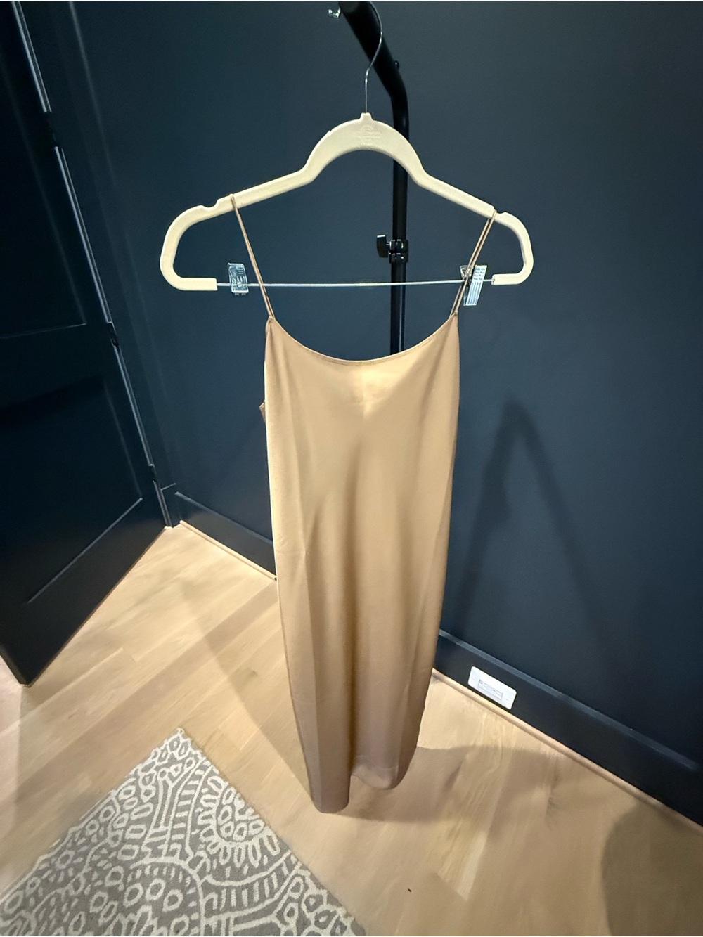 J. Crew Tan Satin Slip Midi Dress
